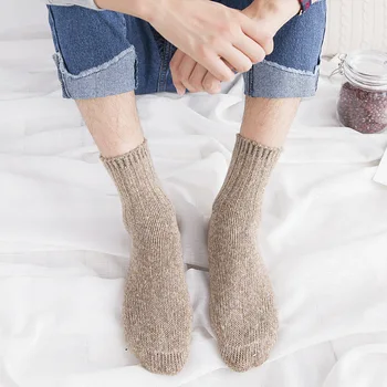 10 ks = 5 párov Jesenné a zimné nové klasické mužov froté ponožky high - end dospelých cashmere ponožky hrubšie ponožky