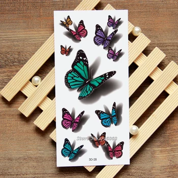 3D Butterfly Falošné Tetovanie Obtlačky Dočasné Tetovanie Body Art Flash Tetovanie Nálepky Vodotesný Pre Ženy, Mužov #028
