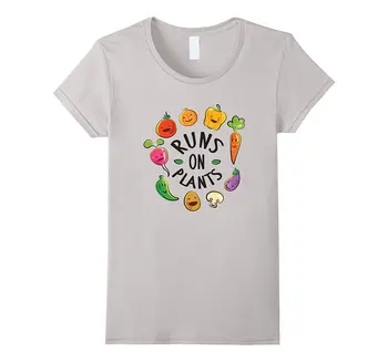 Beží Na Rastliny Vegetariánska T-Shirt Pre Vegánov Lete Ženy Krátke Rukáv Tričko Pohodlné Vytlačené Žena T Shirt Zaujímavé