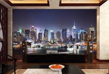 Beibehang 3d abstraktných de paede New Yorku veľkú nástennú maľbu, tapety roll noc pozadí scenérie TV, rozkladacia pohovka papier papier na stenu