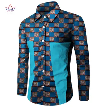 Plus Veľkosť Nové Letné 2017 Afriky Tričko pre Mužov Dashiki Dlhý Rukáv Afriky Oblečenie Patchwork Ležérny Štýl Mužov Tričko BRW WYN350