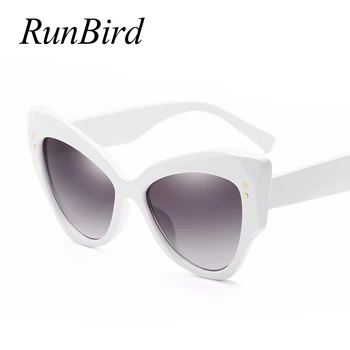 RunBird Retro Nový Štýl Cat Eye slnečné Okuliare Ženy Módne Slnečné Okuliare pre Mužov Sexy Dámy Ženské Odtiene Oculos De Sol UV400 1226R