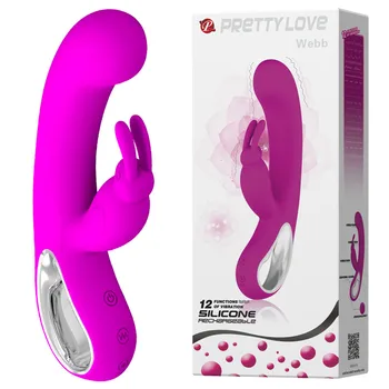 Pekná Láska, Sex Produkty Pre Ženy 12 Rýchlosťou G-spot Masáž Tyč S Rabbit Vibrátor USB Nabíjateľné Ženská Masturbácia, Sexuálne Hračky