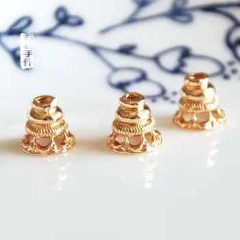 Veľkoobchod 10 ks/veľa zlaté zlaté á korálky čiapky šperky robiť plavidlá zistenia DIY pre ženy