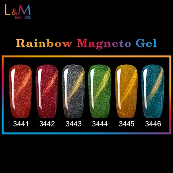 3 Ks Veľa Rainbow Magnet Gelpolish 15ml 2017 Nový Príchod Mačka Oči, Gel, UV Gel Manikúra dlhotrvajúci Lak DIY Vzory