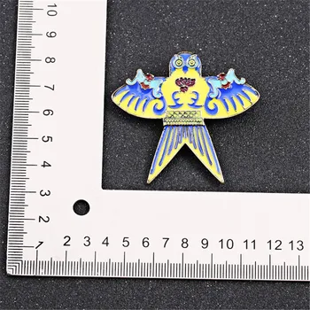 2017 Nový štýl žltá modré smalt kite vložkou semi-drahé kamene dievča textúra brošňa corsage kolíky šperky factory priamy predaj
