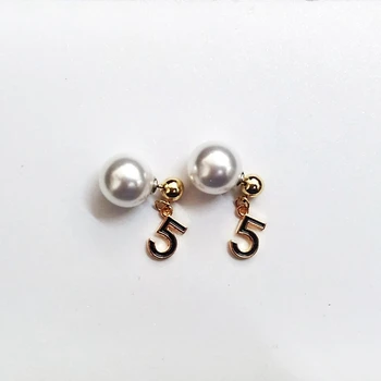 Kórejský trendy roztomilý štýl náušnice pre ženy list piatich double strane pearl stud náušnice jednoduché, ale kvalitné šperky