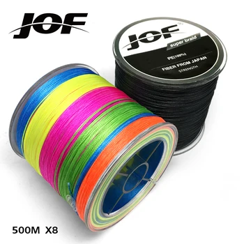 500M JOF Značky 22 31 39 43 52 61 78LB Super Silný Japonský farebné Multifilných PE Materiál Pletená vlasec