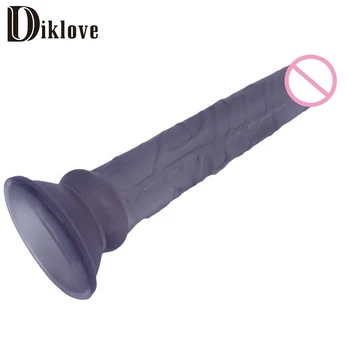 19.5 cm, Čierny prísavky steable dlhé dildo vrecku penis dick žena, sexuálne hračky, sex produkt