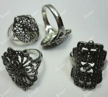 200pcs veľkoobchod šperky zmiešané veľa krúžok módny vintage zliatiny krúžky Starožitné Strieborné Pozlátené krúžky doprava zadarmo LB084