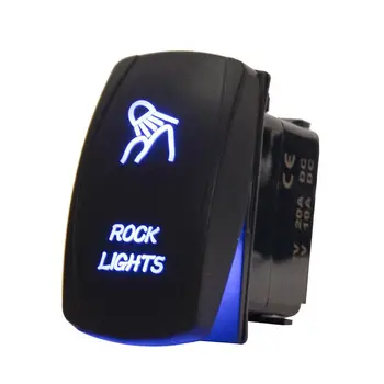 EE podporu Nepremokavé Tlačidlo Rocker Prepínač Auto Auto Modrá LED Rock Svetlo 12V 20A XY01