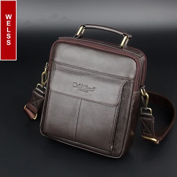 2016 hot predaj pánskej program messenger tašky prírodné originálne kožené kabelky Slávnej značky muži móda bežné tašky cez rameno