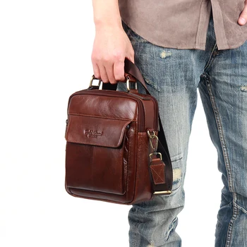 2016 hot predaj pánskej program messenger tašky prírodné originálne kožené kabelky Slávnej značky muži móda bežné tašky cez rameno
