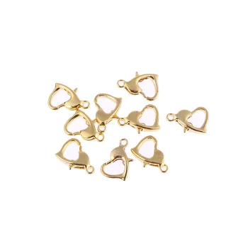 Móda zlaté srdce lobster spona háčiky na uchytenie reťaze náhrdelník DIY šperky spojenie 20pcs 10.5x8mm