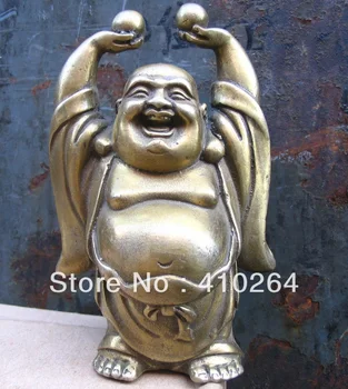 [starých remesiel ] krásne vzácne Maitreya Budha bronzová socha (A0314)