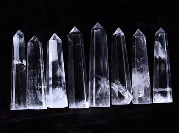 190 g 8Pcs Veľké Jasné Lemurian Osivo, Kremičitý Prírodné Bod Crystal Drsné Uzdravenie