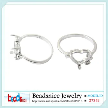 Beadsnice ID27342 jedinečný dizajn 925 silver dámske prstene srdce semi mount krúžok nastavenia strieborný prsteň nastavenia