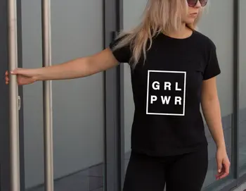 Nový príchod Dievča Moc Tričko Feminism Ženy Tee Grafické Tees košele AntiTrump Košele Pre Jej bavlna dámske topy, tričká