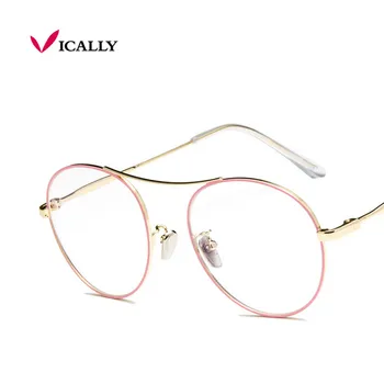 Móda Vintage Zlato Kovový Rám Okuliare Ženy Ženské Okuliare Jasný Objektív Optický Rámy oculos de grau Unisex Vysokej kvality