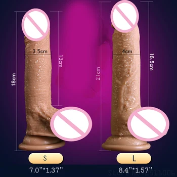 Zvuk Ovládanie Pokožke pocit swing upozorňuje prísavky dildo realistický penis sexuálne hračky pre ženy vibrátor reálne dilda