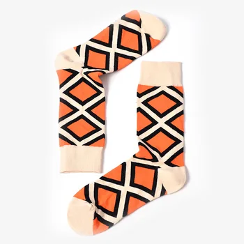 COCOTEKK značky originálne mužov módny trend hip hop ponožky geometrický tvar, vzor bavlna zábavné pruhované ponožky farebné svadobné ponožka