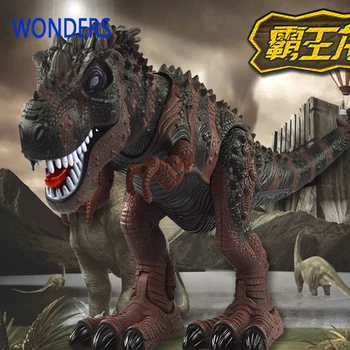 Model hračka veľké tyrannosaurs rex chôdza elektrické zvierat na batériový flash oko Zostaviť pre dieťa deti