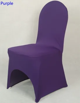 Farba Fialová lycra univerzálna stolička kryt pre svadobné dekorácie spandex stoličky kryt na predaj banketové stoličky arch predné otvorené