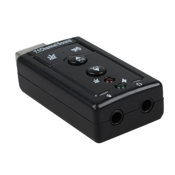 Profesionálny Externý USB Zvukovú Kartu Adaptér Virtuálny 7.1 Kanálový 3D Audio Slúchadlá s Mikrofónom pre pracovnú Plochu POČÍTAČA a Notebooku