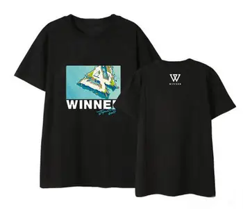 Kpop víťaz japonskom turné conert rovnaké tlač o krk krátky rukáv t shirt pre letné štýl unisex 6 farieb unise t-shirt k-pop
