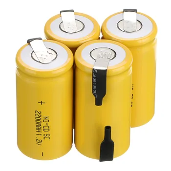 Vysoko kvalitné batérie ! 10 KS žltá farba Nabíjateľná Batéria horúca predávať Sub C SC 1.2 V, 2200 mAh, Ni-Cd