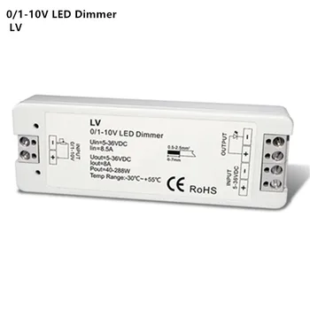 DC5-36V 8A 288W Mini 0/1-10V LED stmievanie regulátor 1 kanál 0/1-10V vstup 1 kanál PWM konštanta výstupného napätia