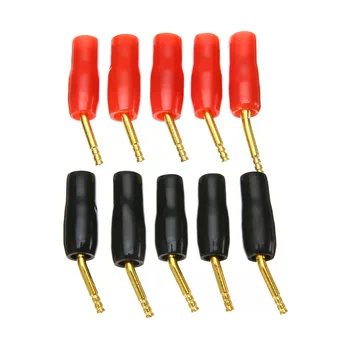 5 párov 2 mm Zlaté Á Banán Drôt Pin Plug Profesionálne Pin Plug Reproduktor, Konektor pre Adaptér Hifi Reproduktor Mayitr