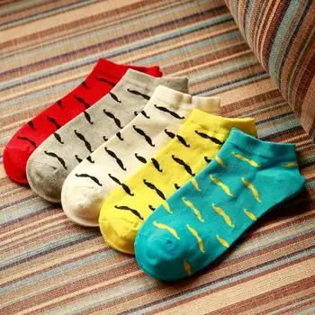 New Vysoká Kvalita Novinka Módy v Pohode Mužov Ponožky Fúzy Vzor Tvorivé Bavlnené Ponožky Happy Socks pánske Ponožky calcetines