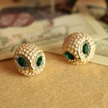 Móda Hot Predaj Bijoux 2018 Nový Štýl Earings Šperky Vintage Roztomilý Krásne zelené Veľké Oko Sova Náušnice osobnosti Earing