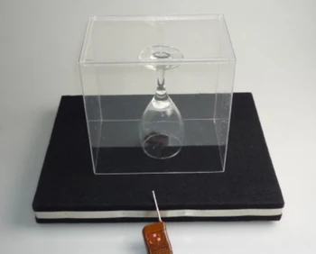 Dva v jednom diaľkové ovládanie Skla Rozbitie zásobník pro + Mince do Skla mat (s organického skla kryt) - magický trik