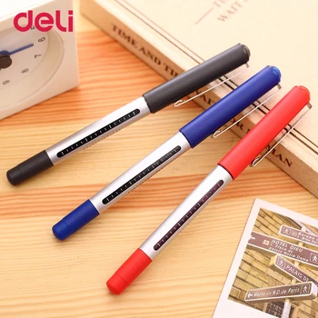 Deli 3ks 0,5 mm čierne modré červené farebné atramentové guľôčkové gél perá pre školského úradu písomne dodávky visiable atrament roztomilý business pero