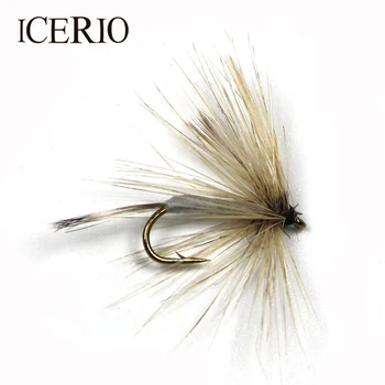 ICERIO 8PCS Lietať Rybolovu Pstruhov, Komár Suché Háčik Môže Lietať #12