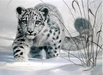 5D diy Diamond Maľovanie Diamond Mozaiky Životného prostredia Remesiel Plný Diamond Výšivky snow leopard Stenu, Samolepky na Stenu Hotel Dekor