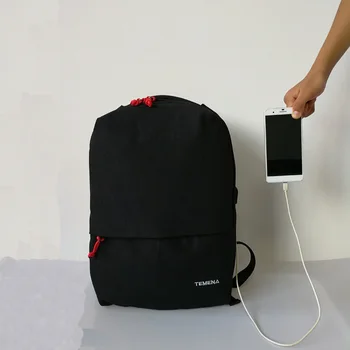Temena Ženy&Mužov Notebook Backpack Vonkajší USB Nabíjanie Antitheft Počítač Batohy Muž Nepremokavé Tašky Scjhool Batoh ABP332A