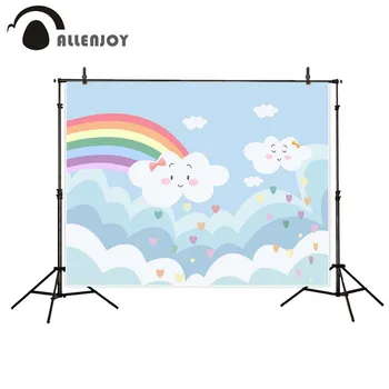 Allenjoy fotografie pozadia Rainbow Mraky Farebné srdcia Krásne Pozadie pre deti fotografie pozadí dieťa
