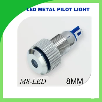 8 mm LED kovové pilotné svetlo nepremokavé domova