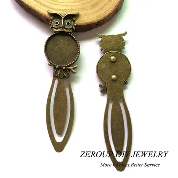 ZEROUP BA-023 10pcs/veľa fit 20 mm kolo cabochon antické bronzové pozlátené sova záložku zásobník nastavenia šperky embellishment Tvorby