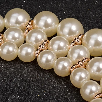 UDDEIN Kúzlo Náhrdelník & Prívesok Tri vrstvy Pearl Šperky Príslušenstvo Vintage Vyhlásenie Náhrdelník Svadobné Svadobné Šperky Sady