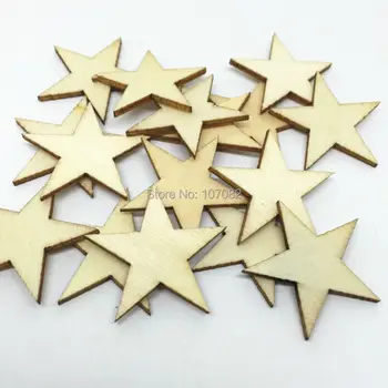 1000pcs 30 mm Prírodného Dreva Star Ošumelé Elegantné Konfety Zdobením Svadby, Vianočné tvorivé cardmaking zápisník