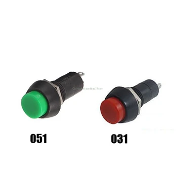 10pcs PBS-11B 2PIN Plastové 12mm Tlačidlo Momentálne Prepínač l3A minimálne napätie 150 Červená zelená náhodné štandardne posielať