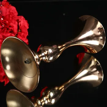 Zlatá farba Morská víla Železa, kovu, svadobné dekoratívny kvet a svietnik na stôl 30 cm 40 cm a 73 cm tabuľka centerpieces
