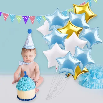 FENGRISE 12pcs Fólie Hélium Balóny Happy Birthday Balón Nastaviť Jeho Chlapec Dievča Krst Krst, Narodeniny, Party Dekorácie