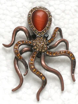 Móda Brošňa Drahokamu Octopus Pin brošne C264 G3
