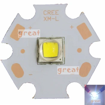 1pcs 10W CREE XM-L2 XML2 L2 Teplá Biela 3000k ~ 3500k studená Biela 6000k ~6500k LED Svetlo na Čítanie Čip Svetelný zdroj + 20 mm Meď PCB Base