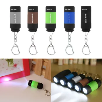 1pcs Prenosný Mini Keychain Pocket Torch USB Nabíjateľné Svetlom Baterky Lampy 0,5 W 25Lm Multicolor Mini-Horák Hot